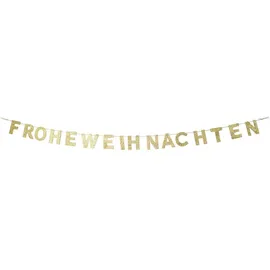 Riffelmacher & Weinberger Deko-Schriftzug Glitzer Holz Girlande 190 x 10 cm Gold
