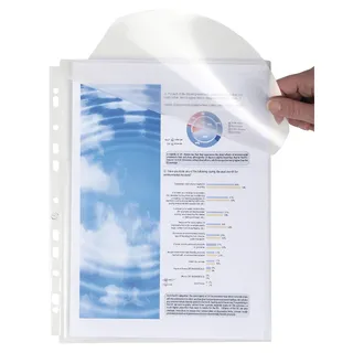 Exacompta 5503E 10er Pack Premium PP-Kunststoff Prospekthüllen. Für DIN A4 glasklar oben offen Klarsichtfolie Plastikhülle Klarsichthülle ideal für Ordner Ringbücher und Hefter