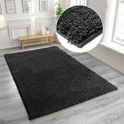 Hochflor-Teppich HOME AFFAIRE "Viva" Gr. 5, grau, B:200cm H:45mm L:200cm, Kunstfaser, Teppiche, Uni Farben, einfarbig, besonders weich und kuschelig, Kundenliebling