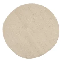 THEKO Wollteppich THEKO "Taza Royal" Gr. 9, beige (natur weiß), H:24mm Ø:150cm, Schurwolle, Teppiche, echter Berber Teppich aus Marokko, reine Schurwolle, handgeknüpft