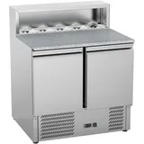 Stalgast STARLINE Pizzatisch mit Edelstahl-Aufsatz und zwei Türen, GN1/1, 900x700x1075 mm, 240 L