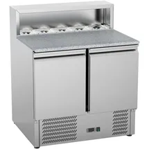 Stalgast STARLINE Pizzatisch mit Edelstahl-Aufsatz und zwei Türen, GN1/1, 900x700x1075 mm, 240 L