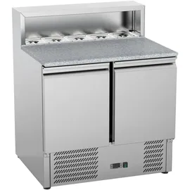 Stalgast STARLINE Pizzatisch mit Edelstahl-Aufsatz und zwei Türen, GN1/1, 900x700x1075 mm, 240 L