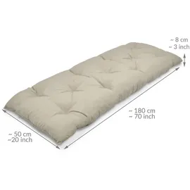 Beautissu Bankauflage 180 x 50 x 10 cm beige 1 St.
