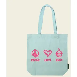 Big Green Egg Einkaufstasche - Peace-love-Eggs mint