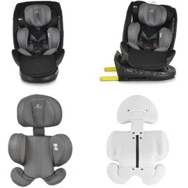 Cangaroo Kindersitz i-Size Castor (40-150cm) Gruppe 0/1/2/3 Isofix, Kopfschutz grau - Grau/Schwarz