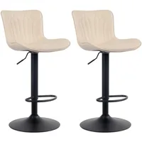 CLP 2er Set Barhocker Linus Creme Kunstleder