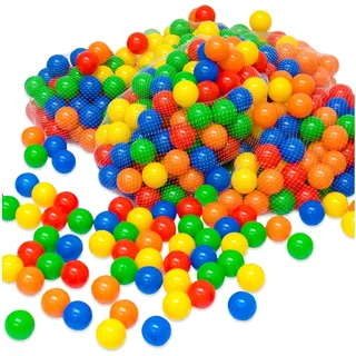 LittleTom 550 bunte Bälle für Bällebad 5,5cm Babybälle Plastikbälle Baby Spielbälle