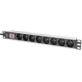 Digitus Steckdosenleiste mit Aluminiumprofil und Schalter, 8-fach CEE 7/5, 2 m Zuleitung Schutzkontaktstecker