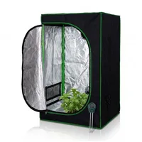 Mucola Gewächshaus Growbox Indoor Gewächshaus Pflanzenzelt Zuchtzelt Growroom Darkroom, Stück, inkl. 3 in 1 Feuchtigkeitsmessgerät für Pflanzen schwarz 80 cm x 180 cm x 80 cm