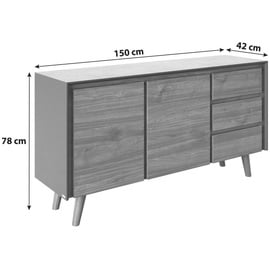 Playboy Sideboard Victoria Walnussfarben