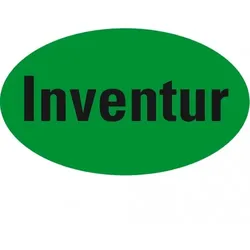Dreifke® Organisationsetikett Inventur, oval, grün, Haftpapier, ablösbar, 90x53mm, 500/Rolle