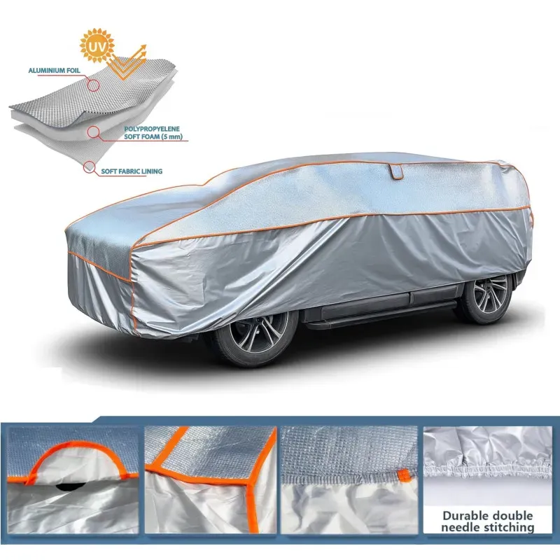 Wasserdichte Hagelschutz-Abdeckung mit Aluminium-Beschichtung für Auto/SUV, Größe XXL – 520 cm