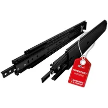 SOTech Schwerlastauszug KV2-200-H76-500 EH 500 mm, Schwarz 200 kg VarioSlide Einhandverriegelung mit Lock In Out