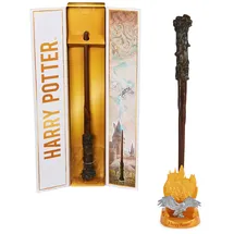 Spin Master Wizarding World Harry Potter - Authentischer Harry Potter Zauberstab aus Kunststoff mit Hogwarts-Halterung,