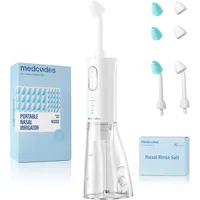 Medcodes Nasendusche Set, Elektrischer Neti Pot, kabelloses Nasenspülsystem, Nasendusche für Erwachsene zur Nasenreinigung und Nasenspülung, 300 ml, mit 30 Nasenwasch-Salzpaketen