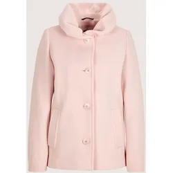 Kurzjacke MADELEINE "Wollmantel Eleganter Einreiher mit modischem Schalkragen", Damen, Gr. 40, rosa (puderrosé), Obermaterial: 80% Wolle WO. 20% Polyamid PA., Modern, Jacken Kurzjacke, Wollmischung, modische Kragenform