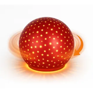 Formano LED Deko-Kugel Drehend Rot 15 cm Glaskugel Timer 6h/18h Weihnachten Deko - Rot