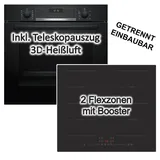 Bosch - Herdset Backofen AutoPilot + pkm Flächeninduktionskochfeld 2 Flexzonen autark 60cm