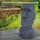 ECD Germany Moai Figur Rapa Nui Kopf 53,5 cm Hoch aus Steinguss Kunstharz Grau