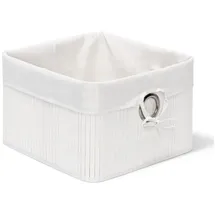 Relaxdays Aufbewahrungskorb Set 2 x aus Bambus 37 x 30 x 20 cm weiß