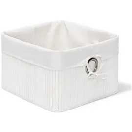 Relaxdays Aufbewahrungskorb Set 2 x aus Bambus 37 x 30 x 20 cm weiß