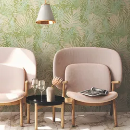 A.S. Création Vliestapete "Natural Living Dschungelblätter", grün beige), 386381 (grün