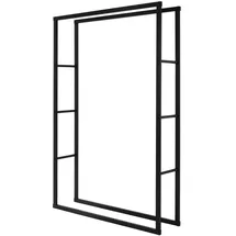 ML-Design Kaminholzregal 100x150x25cm Rechteckig Schwarz Metall Innen/Außen