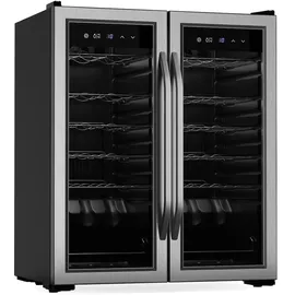 Klarstein Vinamour Weinkühlschrank 2 Kühlzonen | 7 Regale | Touch-Bedienung | UV-Schutz, Schwarz