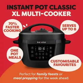 Instant Pot XL 7.1L 7-in-1 Smart Cooker - Reiskocher, Sautierpfanne, Joghurtbereiter, Dampfgarer und Speisewärmer, Schwarz