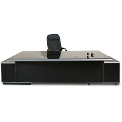 Büromöbel Chef Schreibtisch KEHL in schwarz XXL inkl. Sideboards