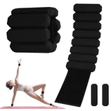 Omtofo 2 PCS Handgelenkgewichte Knöchelgewichte Set Gewichtsmanschetten für Yoga, Tanz, Barre, Pilates, Cardio, Aerobic, Walking(Schwarz)