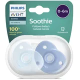 Philips AVENT Soothie – BPA-freier Schnuller für Babys von 0 bis 6 Monaten, blau/hellblau (Modell SCF099/21)