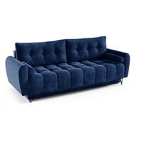 MOEBLO Schlafsofa OHIO, Sofa Couch für Wohnzimmer Polstersofa Sofagarnitur Wohnlandschaft mit Bettfunktion - (BxHxT): 233x93x100 cm, mit Schlaffunktion und Bettkasten blau