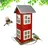 Relaxdays Vogelhaus, Metall, zum Aufhängen, HxBxT: 26 x 12 x 12 cm, kleines Vogelfutterhaus für Garten & Balkon, rot