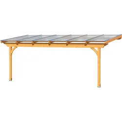 Terrassendach SKANHOLZ "Ravenna", braun (nussbaum), B:648cm T:300cm, Douglasienholz, Terrassenüberdachungen, Douglasie