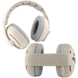 Zazu Kinder Gehörschutz-Kopfbügel & Kopfband Set – Lärmschutz für Babys und Kleinkinder 0–48 Monate – sanft, verstellbar & anpassbar in verschiedenen Farben (Beige) - Baby & Kleinkind