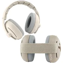 Zazu Kinder Gehörschutz-Kopfbügel & Kopfband Set – Lärmschutz für Babys und Kleinkinder 0–48 Monate – sanft, verstellbar & anpassbar in verschiedenen Farben (Beige) - Baby & Kleinkind
