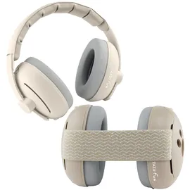 Zazu Kinder Gehörschutz-Kopfbügel & Kopfband Set – Lärmschutz für Babys und Kleinkinder 0–48 Monate – sanft, verstellbar & anpassbar in verschiedenen Farben (Beige) - Baby & Kleinkind
