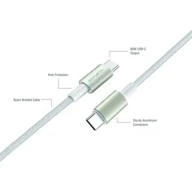 4smarts USB-C auf USB-C 3 m Silber/Weiß