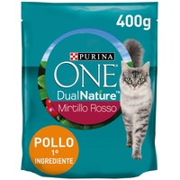 Purina One Dualnature Cranberry Kroketten für Erwachsene Katze mit Huhn, 8 Packungen à 400 g