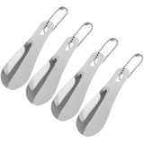Holibanna 4 Stück Multifunktionaler Schuhlöffel mit Haken Kurzer Griff Schuhlöffel für Senioren Stiefel-schuhlöffel Reise-schuhlöffel Edelstahl-schuhlöffel Zum Einfachen Anheben