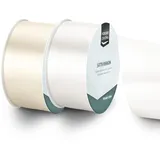 Vaessen Creative Satinband 2 St. - Hochzeit Weiß - Doppelseitiger Dekoband 10 m x 50 mm - Geschenkband und Stoffbänder für Deko, Schachteln und Lesezeichen