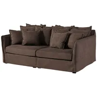 Massivmoebel24 Sofa 2-Sitzer 210x140x88 taupe AMY