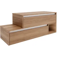 Fackelmann Waschbeckenunterschrank rechts Vita 128,7cm x51,6cm x46,5 cm Oak/Weiß