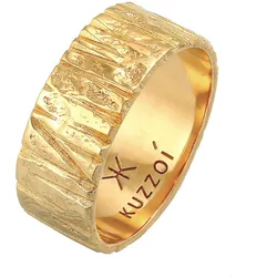 KUZZOI Bandring Breit Struktur Gehämmert 925 Silber Ringe   Herren 