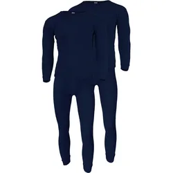 Thermounterwäsche Herren 2er Set | Hemd + Hose | Innenfleece | Blau 3XL