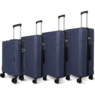 deluxe4home deluxe4home® 4 tlg. Hartschalenkofferset Reisekoffer Koffer & Trolley Dunkelblau I Kofferset ABS-Hartschale mit 4 Rollen I Reisetaschen Gepäck - Dunkelblau