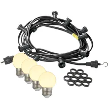satisfire Illu-/Partylichterkette LED 30 m Schwarz Warmweiß