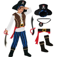 Morph Piratenkostüm für Kinder, Piraten Kostüm Kinder, Piratenkostüm Junge, Piratenkostüm Jungen, Pirat Kinderkostüm, Kostüm Pirat Kind - L